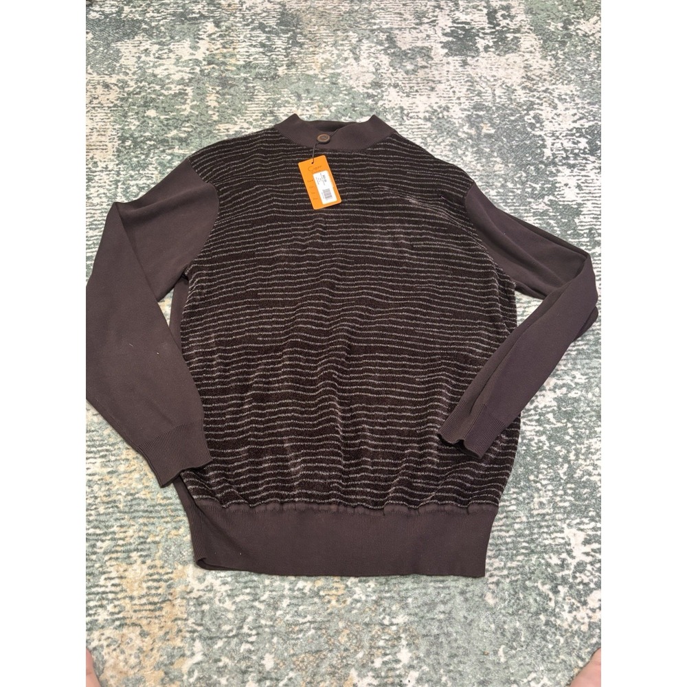 NWT Cigar Couture‎ Mock Knit Sweater M552 XL Brown